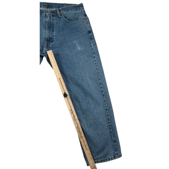 Levi’s 505 Jeans Men’s 5-Pocket Straight Leg Cotton Denim Button Close Blue 36 - Picture 7 of 13
